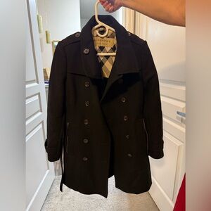 Burberry Black Double Breasted Coat